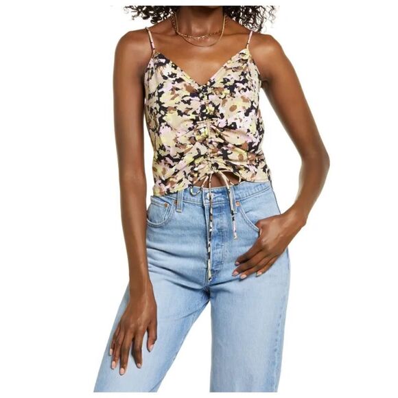 NWT VERO MODA Chaddie Camisole In Black Aop Brigitta - Picture 1 of 6
